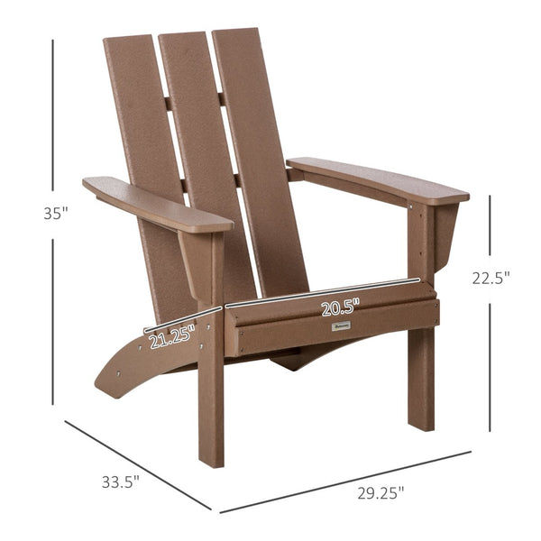 English Elm Outsunny Adirondack Chair For Patio & Garden, Eco-Friendly Hdpe, Weather Resistant, Comfort Design W2225P217580-GIGA