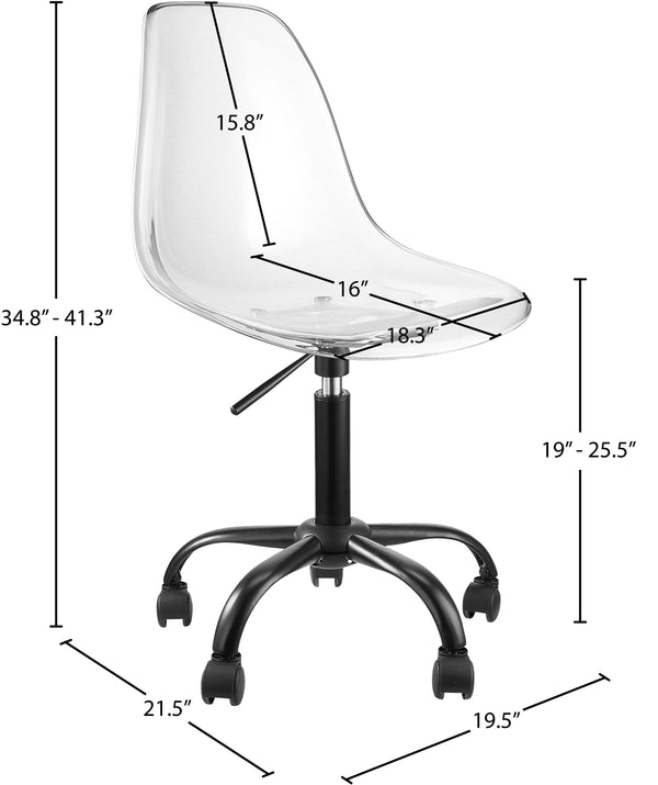 Clarion Matte Black Office Chair 171Black Meridian Furniture