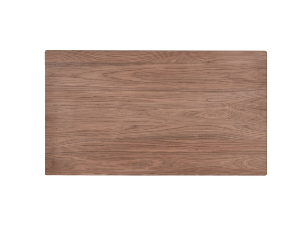 English Elm Sarha Scandinavian Walnut Dining Table with Solid Rubberwood Legs, MDF Veneer Top, 100lb Capacity B2726S00538