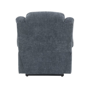 English Elm Omarion Blue Chenille Power Recliner with Lift, Heated Massage, USB, Cup Holders & Space-Saving Design B2726P245482