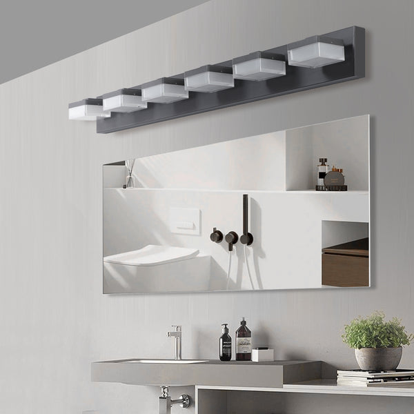 English Elm Modern 6-Light Black Led Vanity Fixture - Perfect For Bathrooms, Dressing Areas & Makeup Stations! W2312P374908