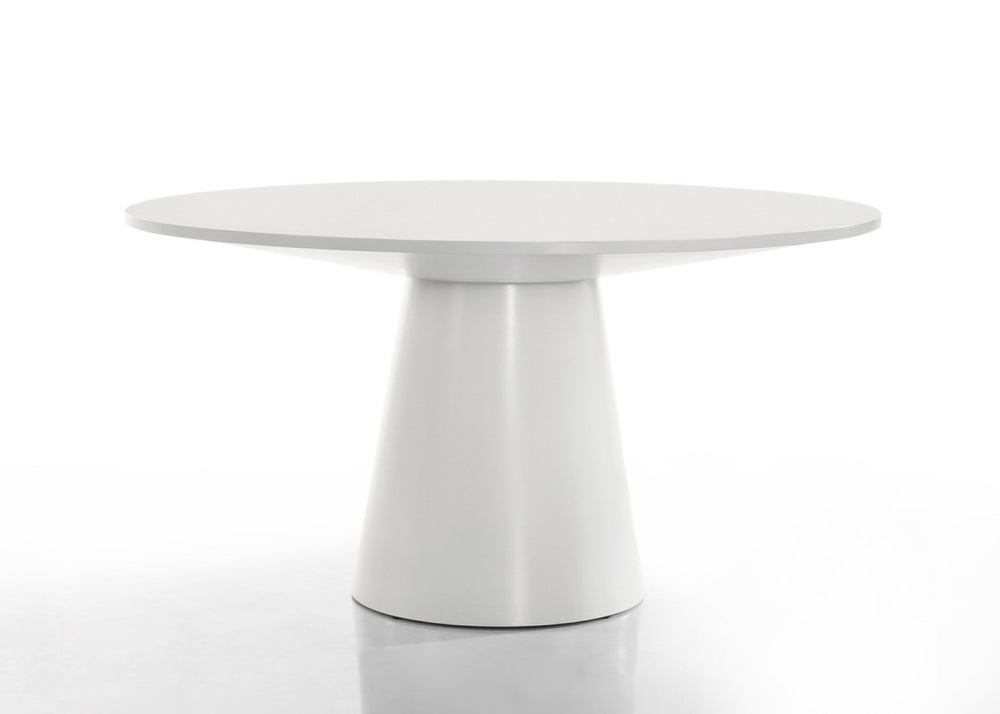 English Elm Jacopo Round Pedestal Dining Table Seats Six with Natural Wood Grain White Finish B2749S00219