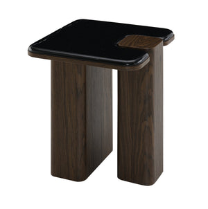 English Elm Dana Natural Marble End Table with 36mm Natural Marble Top & Dark Walnut Veneer, Stylish 40lb Limit B2726P404900