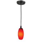 4'' Wide 1-Light Mini Pendant - Gloss Black with Vermillion Glass 17215/1 Elk Lighting