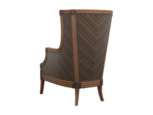 Rum Beach Chair Woven Rattan Abaca Frame with Down Cushion Tropical Resort Accent Lounge Seat