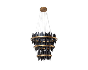 Sunpan Icarus Chandelier - Striking Black and Gold Design for a Stunning Ambience in Any Space Small - W x 36D x 93H