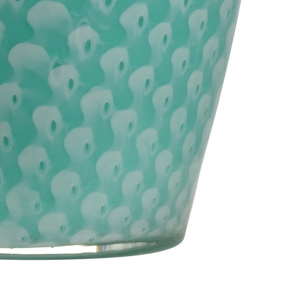 Wildwood Antigua Mint Glass Lamp With Polished Nickel, Silkette Shade & French Wiring — Coastal Contemporary Glow 17230