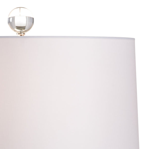 Wildwood Antigua Mint Glass Lamp With Polished Nickel, Silkette Shade & French Wiring — Coastal Contemporary Glow 17230