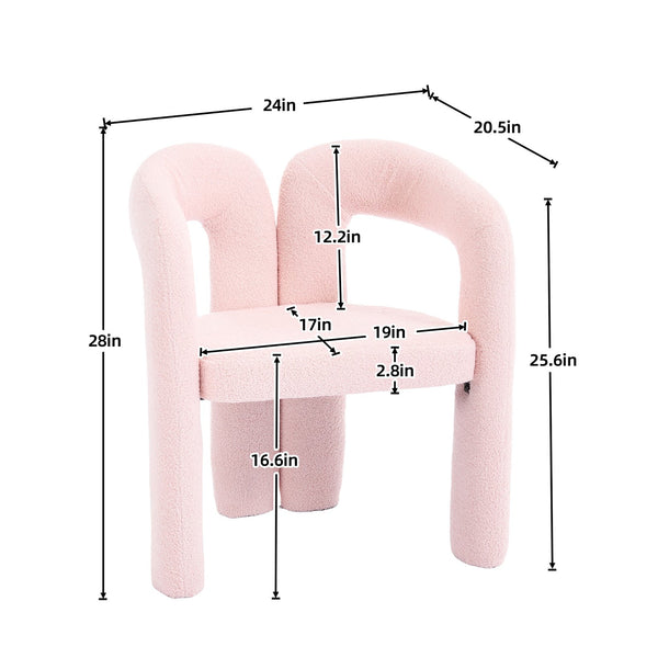 English Elm Contemporary Velvet Upholstered Barrel Accent Chair with Curved Support, Foam Seat, Steel Frame Finish Pink W395P224758