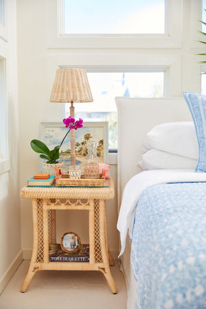 Chelsea House Hope Rattan Hope Town Side Table — Hand‑Woven Circular Weave With Clear Glass Top, Coastal‑Modern Accent For Bedside Or Living Room (28.5" H X 24" W X 20" D) 17242742