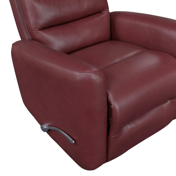 English Elm Glider Swivel Recliner Chair with Smooth Gliding Motion, Breathable Faux Leather, Luxurious Comfort and Space-Saving Design Red 34 L x 31 W x 26.5 H B011P287702