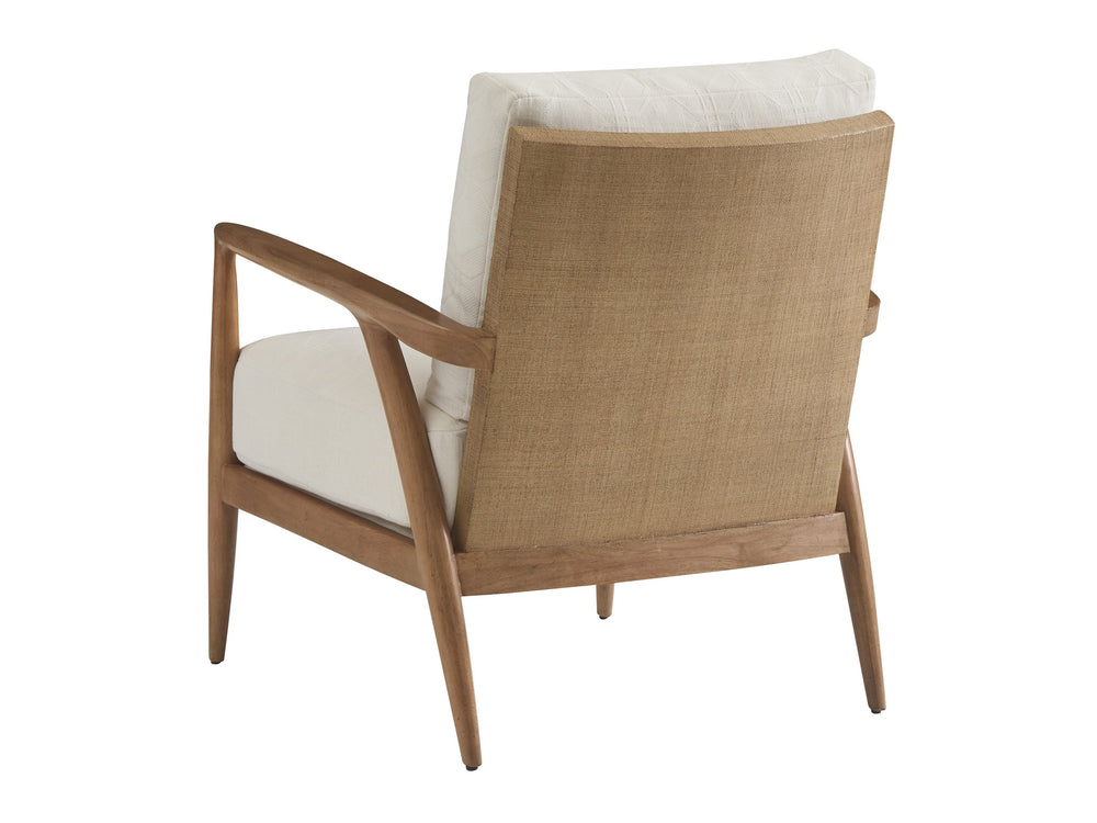 Lexington Anchorage West Indies Accent Chair with Down Cushions and Rattan Brass Coastal Detail 1725-11-40