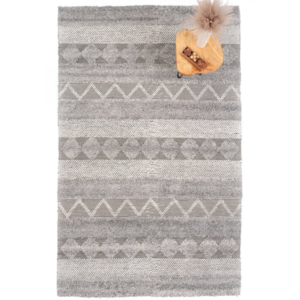Capel Rugs Boho Bliss Indoor-outdoor Area Rug – Eco-friendly, Textured Design With Woven Geometric Patterns Stone, White 100% Polyester 1725rs09001200330