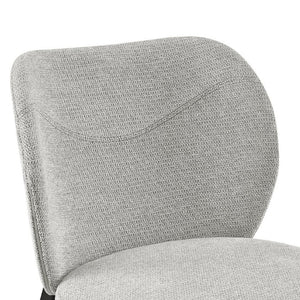 EuroStyle Markus Channel Fabric Dining Chairs Set of 2 with Foam Seat and Matte Steel Legs Light Gray/Black 17252-LTGRY