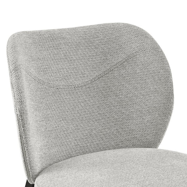 EuroStyle Markus Channel Fabric Dining Chairs Set of 2 with Foam Seat and Matte Steel Legs Light Gray/Black 17252-LTGRY