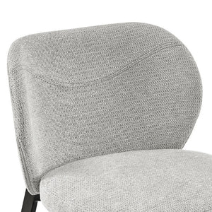 EuroStyle Markus Upholstered Counter Stool Channel Tufted Fabric Seat with Steel Footrest Light Gray 17254-LTGRY