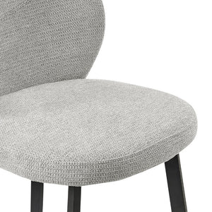 EuroStyle Markus Upholstered Counter Stool Channel Tufted Fabric Seat with Steel Footrest Light Gray 17254-LTGRY