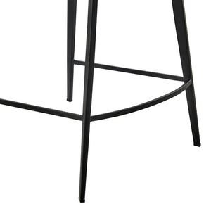 EuroStyle Markus Upholstered Counter Stool Channel Tufted Fabric Seat with Steel Footrest Light Gray 17254-LTGRY