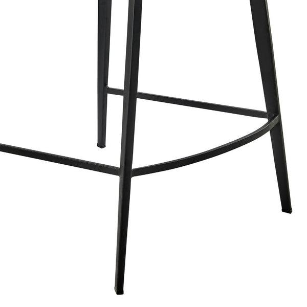 EuroStyle Markus Upholstered Counter Stool Channel Tufted Fabric Seat with Steel Footrest Light Gray 17254-LTGRY