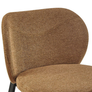 EuroStyle Markus Upholstered Counter Stool Channel Tufted Fabric Seat with Steel Footrest Rust 17254-RUST