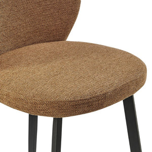 EuroStyle Markus Upholstered Counter Stool Channel Tufted Fabric Seat with Steel Footrest Rust 17254-RUST