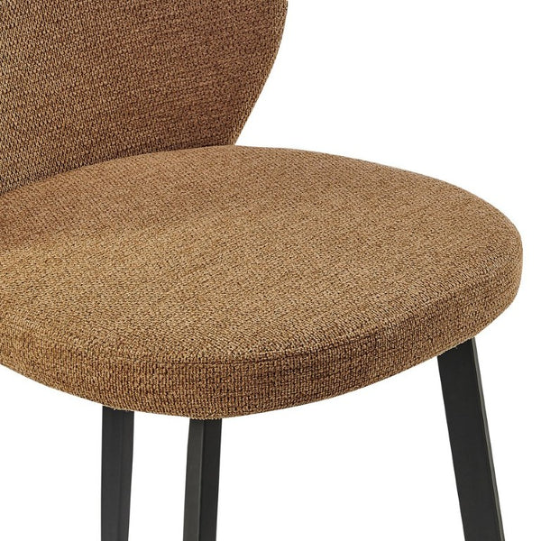 EuroStyle Markus Upholstered Counter Stool Channel Tufted Fabric Seat with Steel Footrest Rust 17254-RUST
