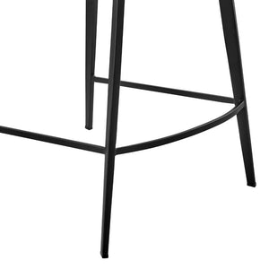 EuroStyle Markus Upholstered Counter Stool Channel Tufted Fabric Seat with Steel Footrest Rust 17254-RUST
