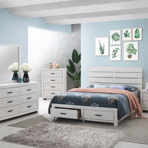 English Elm Sherwood Coastal White 6-Drawer Dresser — Sleek Modern Silhouette, Smooth Hardware, Spacious Storage B062P375390