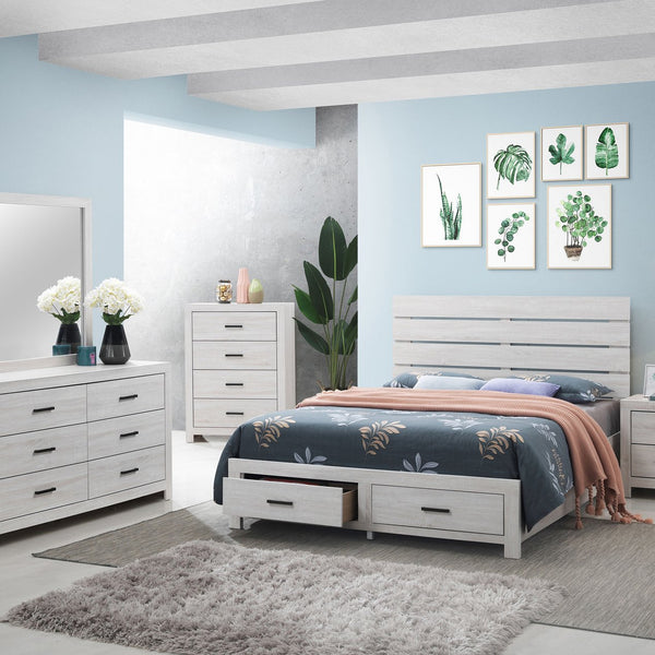 English Elm Sherwood Coastal White 6-Drawer Dresser — Sleek Modern Silhouette, Smooth Hardware, Spacious Storage B062P375390