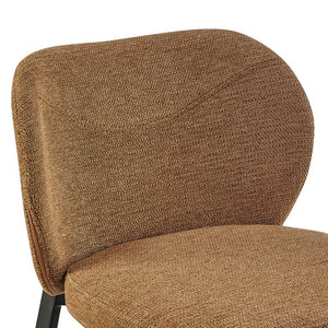 EuroStyle Markus Channel Stitch Upholstered Barstool with Matte Black Steel Frame for Kitchen Islands Rust 17256-RUST