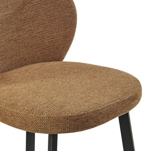 EuroStyle Markus Channel Stitch Upholstered Barstool with Matte Black Steel Frame for Kitchen Islands Rust 17256-RUST