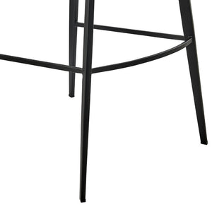 EuroStyle Markus Channel Stitch Upholstered Barstool with Matte Black Steel Frame for Kitchen Islands Rust 17256-RUST