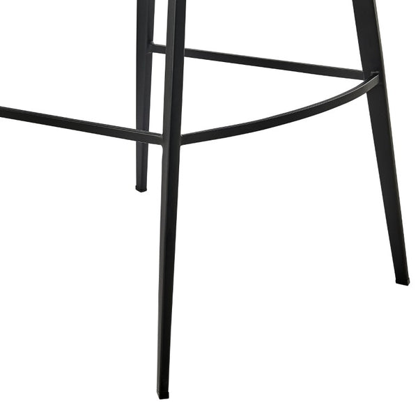 EuroStyle Markus Channel Stitch Upholstered Barstool with Matte Black Steel Frame for Kitchen Islands Rust 17256-RUST