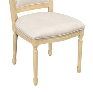 English Elm TOPMAX Rustic 7-Piece Solid Wood Extendable Dining Set with 18" Removable Leaf, 6 Upholstered Chairs, 2 Drawers Natural SP000078AAN