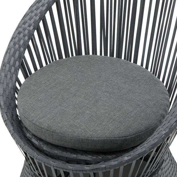 English Elm Christopher Knight Home® - [Set Of 2] Stylish Gray Swivel Wicker Lounge Chairs With Plush Cushions For Indoor And Outdoor Relaxation N767P237032B_2