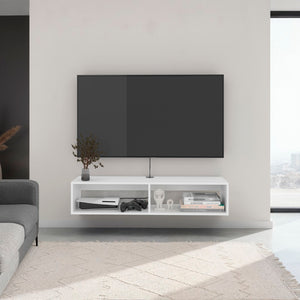 English Elm Entertainment Shelley Floating Wall Mounted Unit Open Shelves White Modern Living Room B092P474491