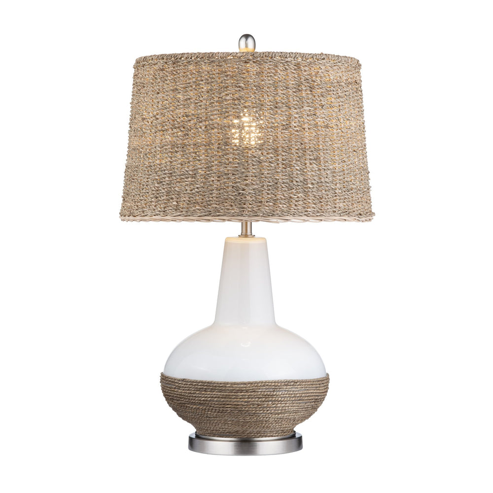 Crestview Collection 29"H Ceramic & Rattan Table Lamp - Elegant Home Decor With Artisanal Charm & Soft Light Diffusion   Cvazp129