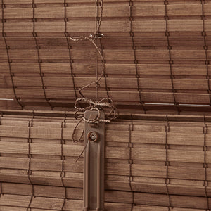 JLA Home Madison Park - Bamboo Handwoven Light‑Filtering Roman Shade 64" — Cordless Eco-Friendly Privacy, Ready-to-Install Teak MP40-7811