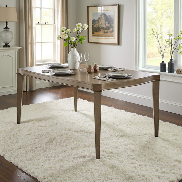 Carter Extendable Dining Table with Diamond Inlay and Tapered Legs