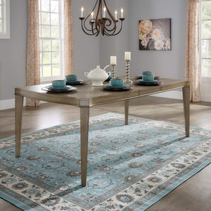 Carter Extendable Dining Table with Diamond Inlay and Tapered Legs
