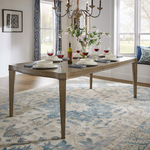 Carter Extendable Dining Table with Diamond Inlay and Tapered Legs