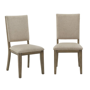 Carter Scroll Back Upholstered Dining Chairs Set of 2 Taupe Fabric