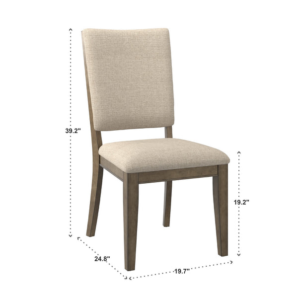 Carter Scroll Back Upholstered Dining Chairs Set of 2 Taupe Fabric