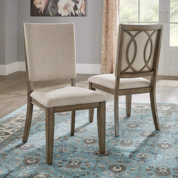 Carter Scroll Back Upholstered Dining Chairs Set of 2 Taupe Fabric