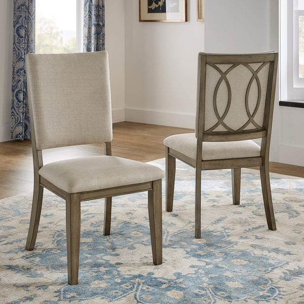 Carter Scroll Back Upholstered Dining Chairs Set of 2 Taupe Fabric