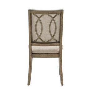 Carter Scroll Back Upholstered Dining Chairs Set of 2 Taupe Fabric
