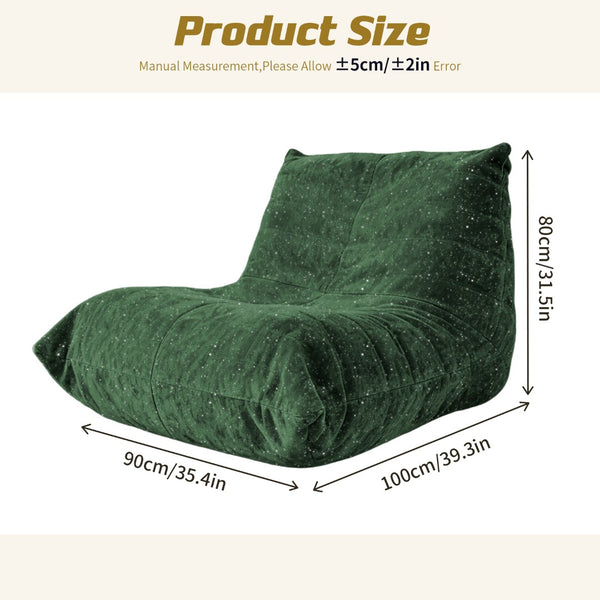 English Elm Ftmmc-lanse Chenille Bean Bag Chair Full Body Support for Reading and Media Rooms Green W3737P458681