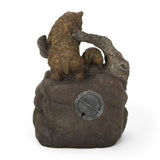 Christopher Knight Home® - Noble House - Callan Outdoor Bear Family Fountain, Light Brown and Moss