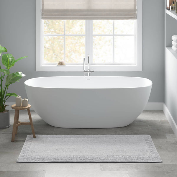 JLA Home Madison Park Signature - 100% Cotton Luxury Tufted Bath Rug 3000 GSM Reversible Plush OEKO‑TEX Soft Absorbent Spa Feel Grey MPS72-567