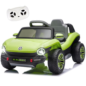 English Elm 12v Licensed Volkswagen Beetle Ride on Car with Remote Control and Suspension for Kids Green W1578P418186